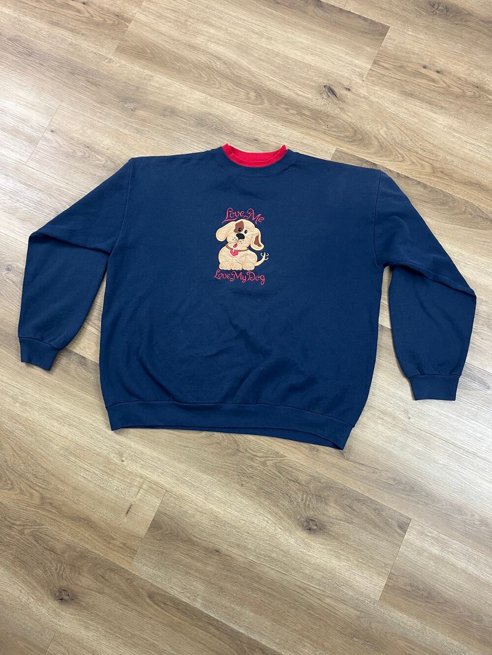 Vintage MC2 Energy Sportswear “Love Me Love My Dog” Applique Sweatshirt 1X